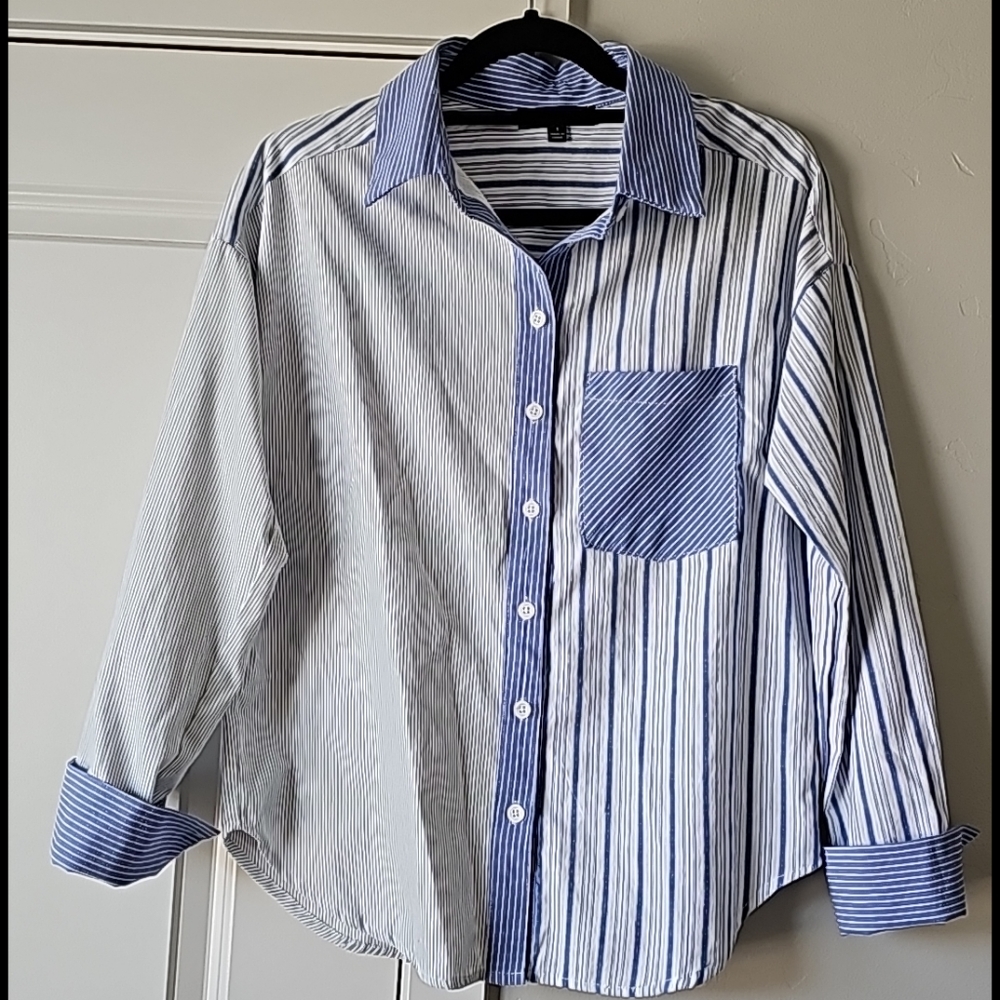 Lulu's Contrast Button-Down Longsleeves Shirt - image 2